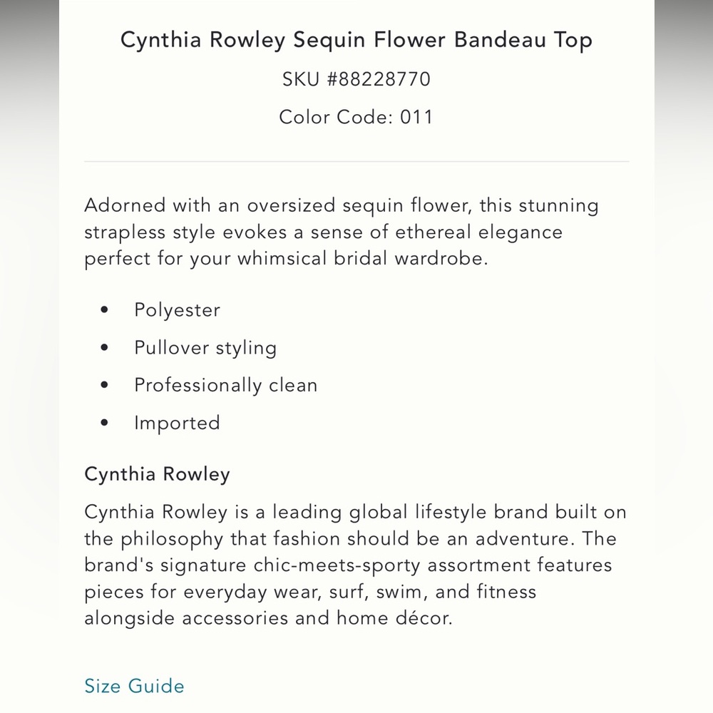 Cynthia Rowley Sequin Floral Tube Top - Picture 3 of 7